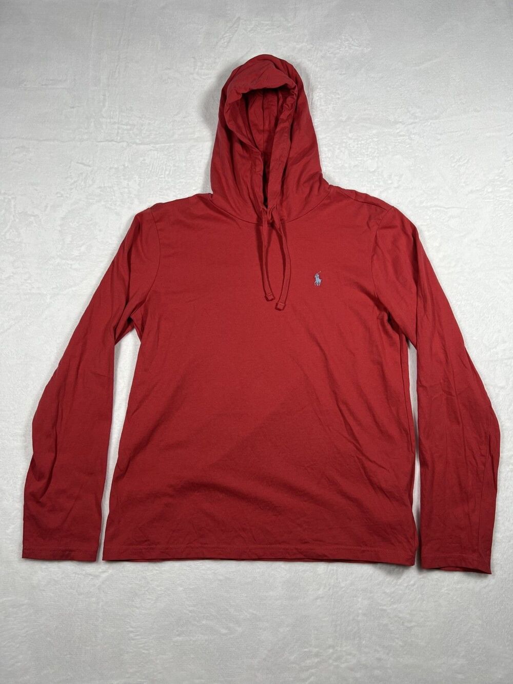 Polo Ralph Lauren Mens Hoodie Hooded Long Sleeve Shirt Medium Red Pony Logo